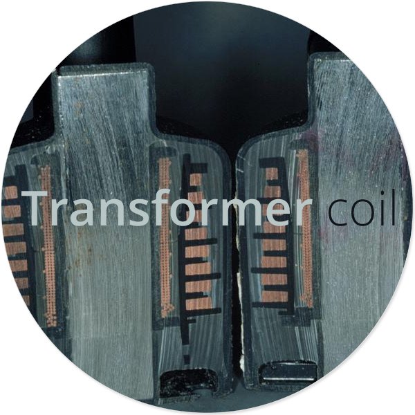 Cutaway view of the HPI high-energy transformer coil